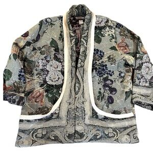 Vintage “Its Outta the Bag” Tapestry Blazer Jacket Sz XL Artsy kitschy unique